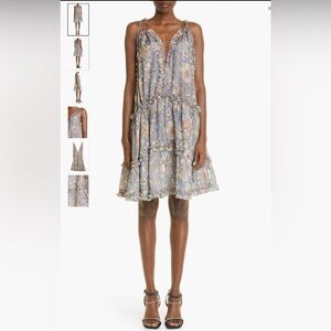 Floral Frill Silk Chintz Dress